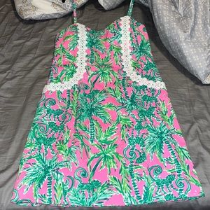 New with tag Lilly Pulitzer adjustable spaghetti strap and tie bow back dress